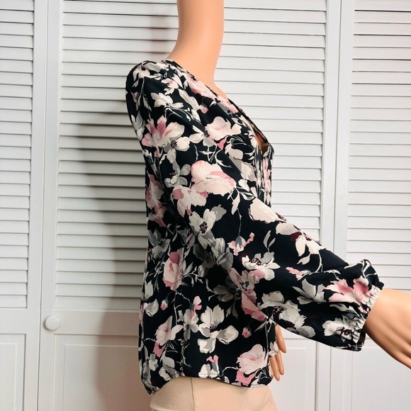 JOIE Odelette Silk Floral Print V-Neck Blouse Size Small - Picture 4 of 8